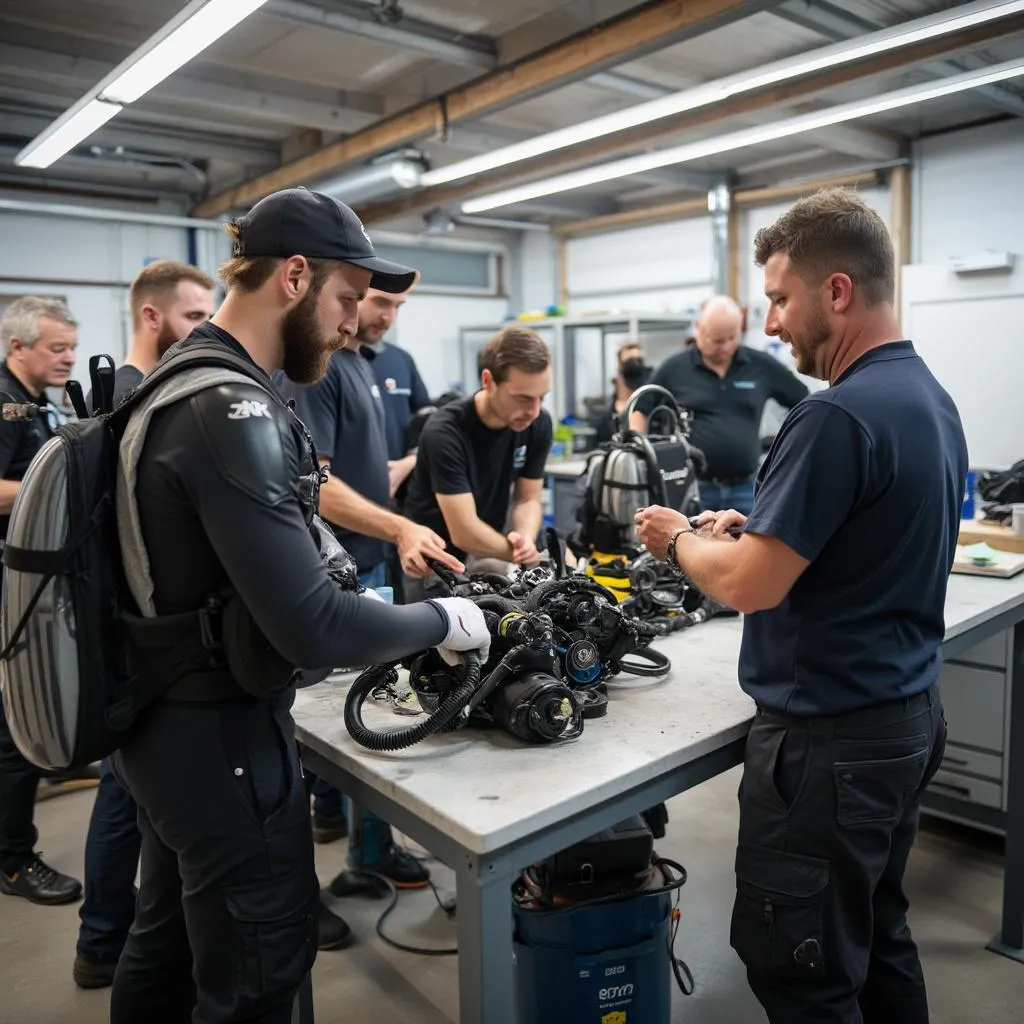 Taller de mantenimiento de equipos de buceo